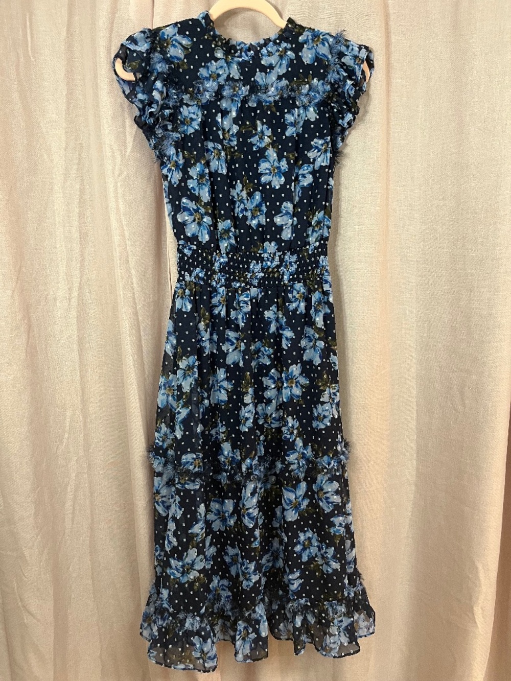 CeCe Navy dress with blue flowers Medium